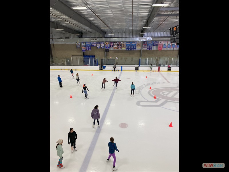 Addy at ice skating lessons