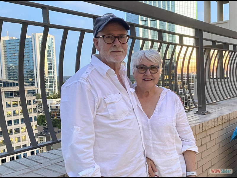 Phil and Deb on top of Meridian at pool