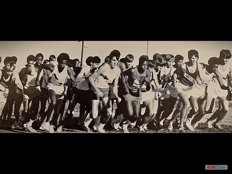 Old picture of Phil running cross country for North Fulton High School at Atlanta Waterworks 1970